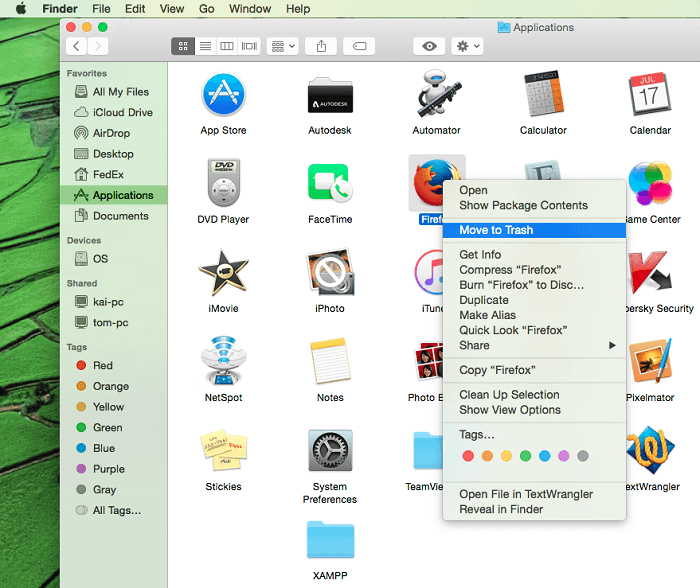 How do i remove apps from my mac toolbar